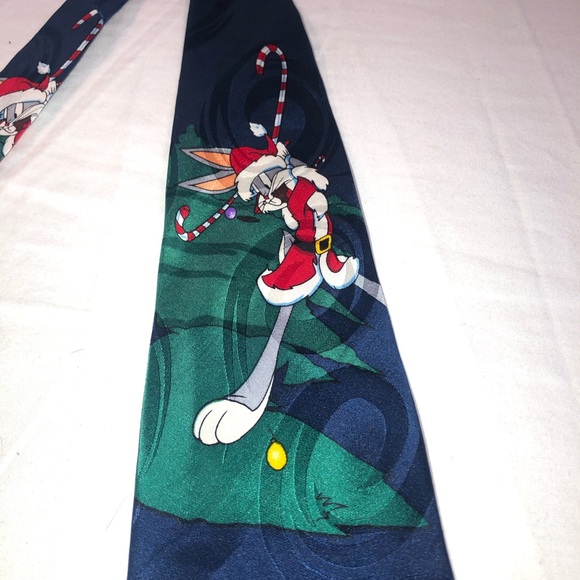 VINTAGE 1995 Men’s Looney Tunes Christmas Tie - Picture 3 of 5